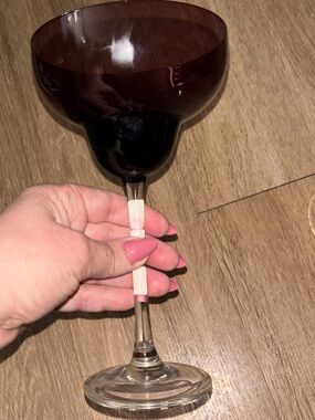 Set of 2 Vintage Lenox Gems Amethyst Balloon Wine Glasses - 8.75" - MCM Purple